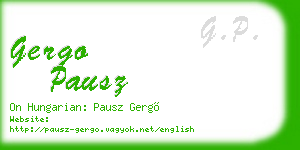 gergo pausz business card